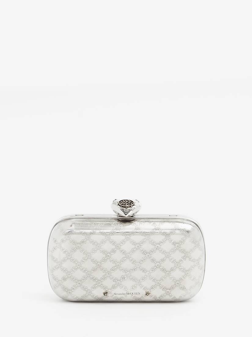 Bolsos De Mano Alexander McQueen Engraved Heart Mujer - Plateados - Mexico 406-GWHKUX